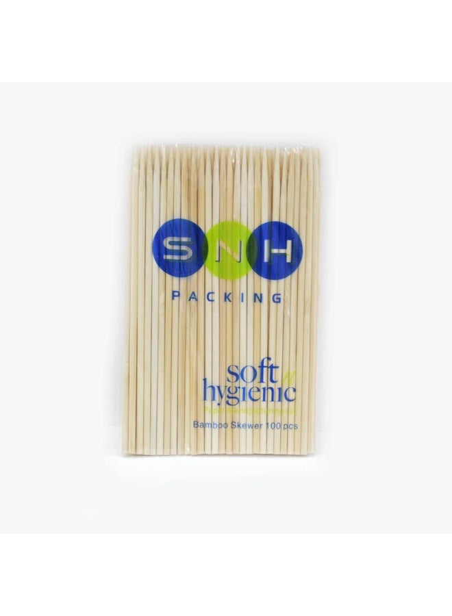 SNH Packing عصي أسياخ الخيزران من SNH 100 قطعة، طول 20 سم، بيج - Image 1